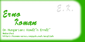 erno koman business card